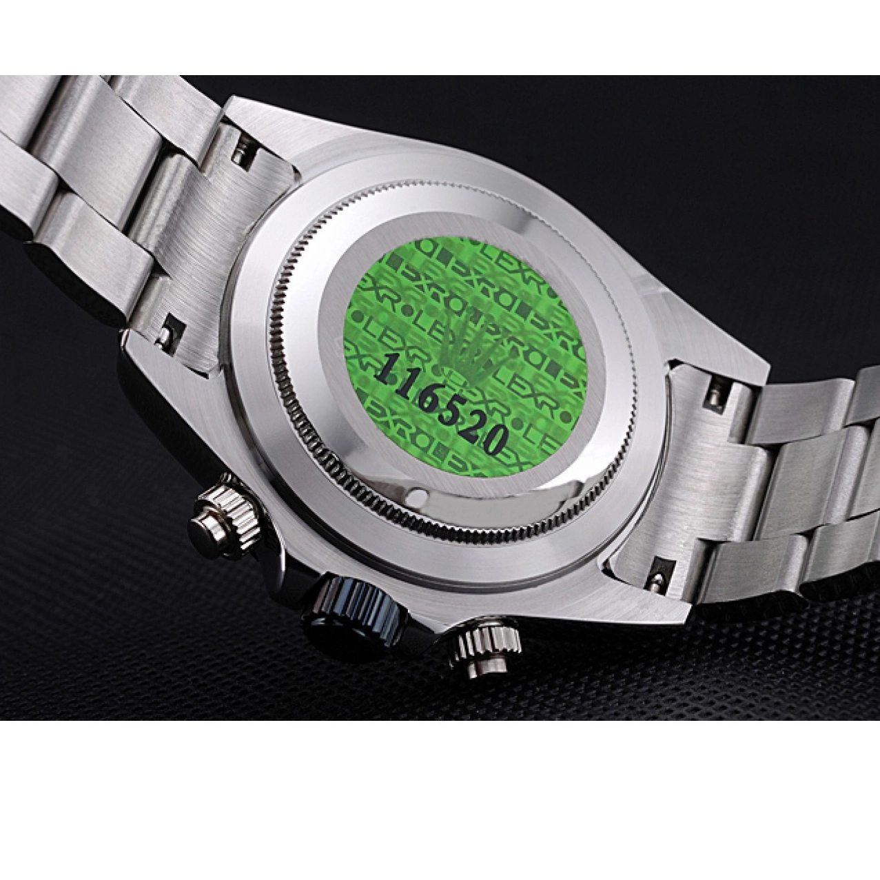 AAA replica watch Enameled Dial Rolex Black White Daytona Stainless Steel 0514